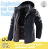 Winter Men's Mid-length Thickened and Cotton Multi-pocket Design Windproof Sleeve Removable Cap Jacket