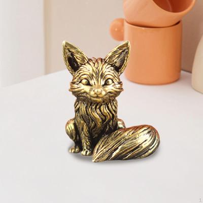 Фигурка лисы для офисного стола, микропейзаж, скульптура животного, чайное животное