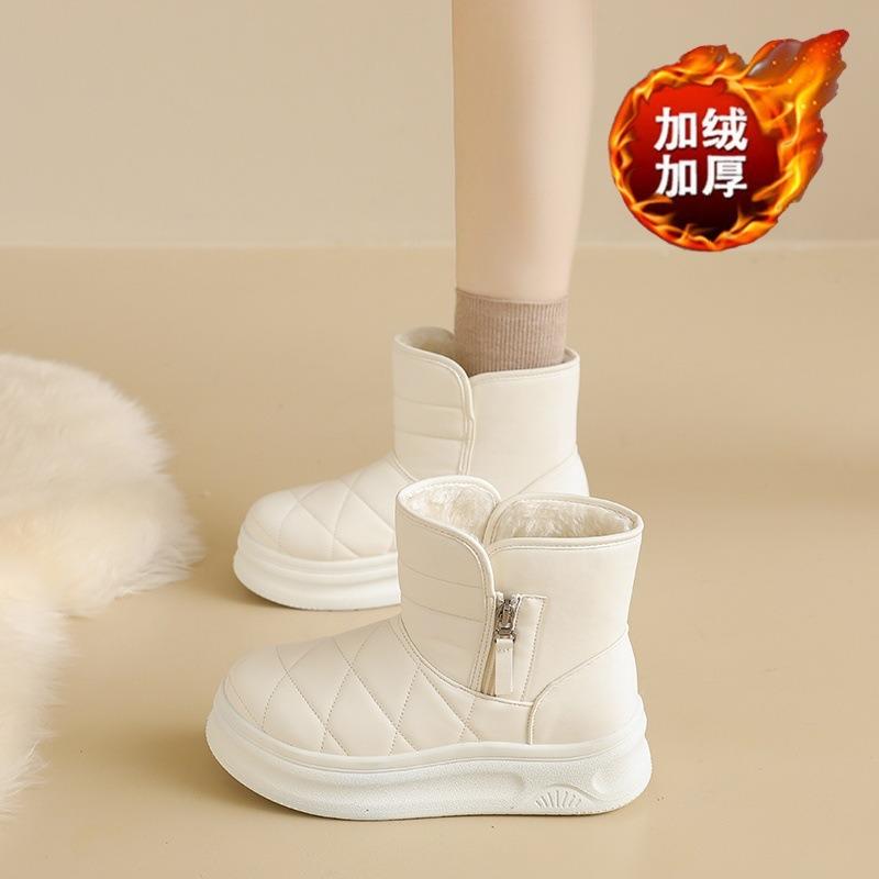 Winter velvet snow boots women's, thickened warm cotton shoes platform short boots casual two cotton women's shoes