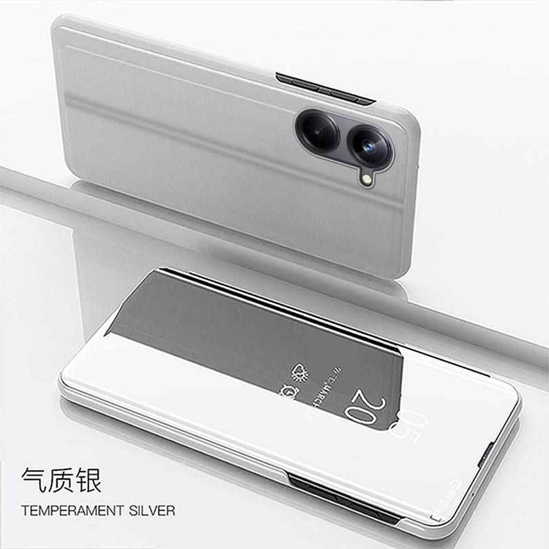 Для OPPO Realme 10 4G 2022 чехол с зеркалом Smart View, кожаный чехол-книжка с подставкой для телефона Realme10 Realmi 10 RMX3630 6,4 дюйма, задняя крышка