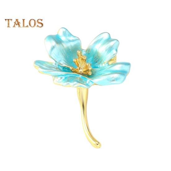 Women Brooch Dripping Oil Flower Cherry Blossom Anti-slip Wear-resistant Suit Coat Collar Hat Scarf Decoration Clothes Pin Prom Party Garment Jewelry