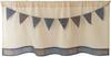 Stylish and Cute Scandinavian Cafe Curtain by Sunnyday 100cm Wide X 45cm 1 Includes Garland Flags Fabric, Navy, Long, Panel,