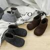 Ботинки для девочки-одноклассницы, модные универсальные бархатные шерстяные короткие ботинки в корейском стиле, ботинки для малышей на мягкой подошве
