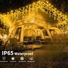 НОВЫЕ Солнечные Рождественские Сосульки 162/96 LED 8 Режимов Водонепроницаемые Гирлянды-Шторы для Уличного Сада Комнаты Праздничное Освещение
