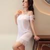 Women Night Dress Sexy Lace Off Shoulder Nightgown High Elastic Comfortable Slim Fit Sleepwear Nightwear