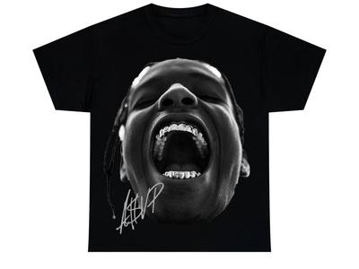 Винтажная редкая концертная хлопковая черная унисекс футболка Asap Rocky все размеры BL564 Унисекс футболка