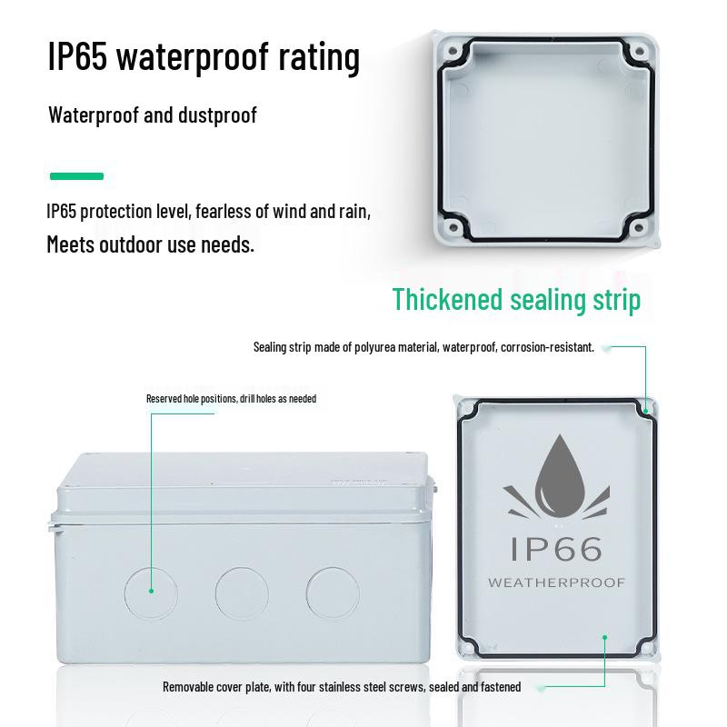Водонепроницаемая распределительная коробка из АБС-пластика для наружного использования, пылезащитная коробка для распределения кабелей, дождезащитная коробка для мониторинга типа R.