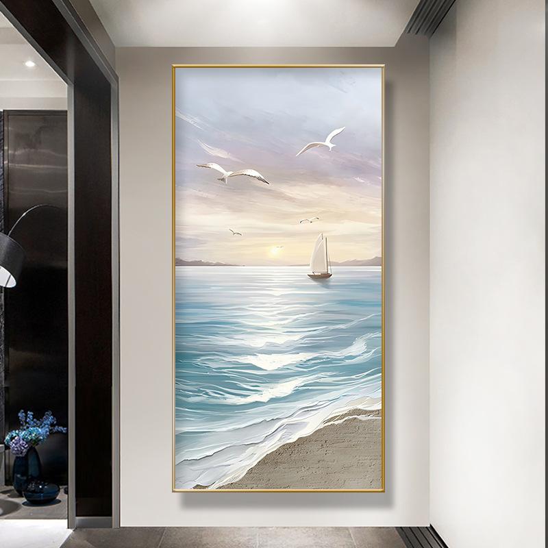 Золотая лодка корабль холст картина Lucky Stone Zen плакаты пейзаж настенные художественные картины для гостиной крыльцо Декор