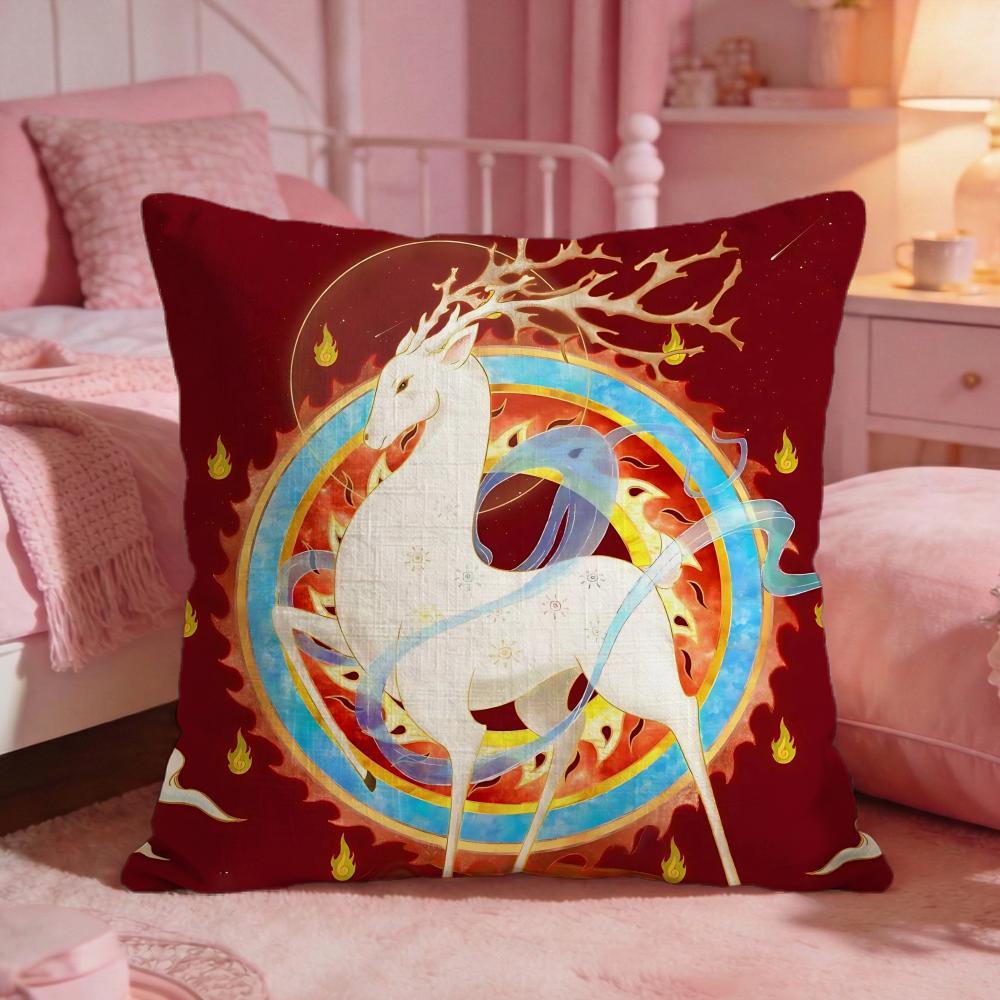AnimalNineColored DeerS Cushion Cover Premium Comfort Reversible Pillow Cove Two in One Design for Any Room Car Interior