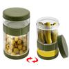 Glass Pickle Jar Dry Wet Separation Pickle and Olive Jar Upside Down Kimchi Cucumber Container Hourglass Jar for Airtight Storag