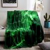 Green Lightning Storm Pattern blanket for Bedroom Living Room Decor blanket, suitable for use in the bedroom, living room, on the sofa