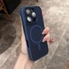 Прозрачный матовый магнитный чехол для iPhone 16 14 13 Mini 15 12 11 Pro Max Plus со шнурком-браслетом Magsafe противоударный бампер