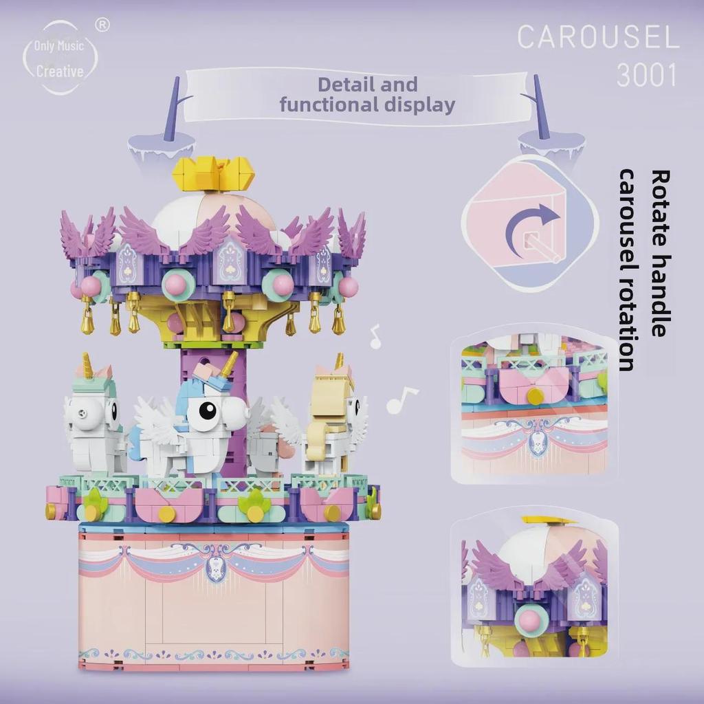 Мини-конструктор «Музыкальная шкатулка «Колесо обозрения» — подарок на День святого Валентина для мальчиков и девочек