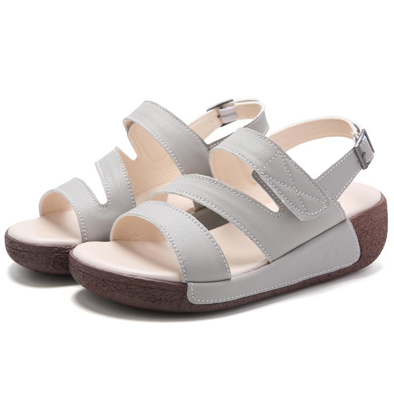 Женские летние римские сандалии на танкетке, нарядные, с открытым носком, повседневные, для девочек, сандалии большого размера на толстой подошве