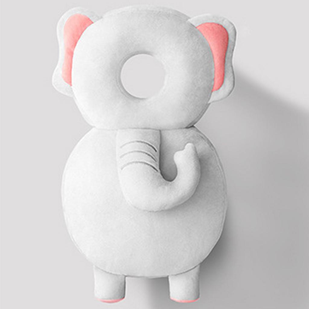 Детская подушка против столкновений Дышащая защита головы для детской ходунки Защита от падений Животное Плюшевая подушка Регулируемый ремешок Подушка для спины