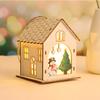 New Christmas LED Light Wood House Cute Christmas Tree Hanging Ornaments Holiday Decoration Home Decoration Accessories