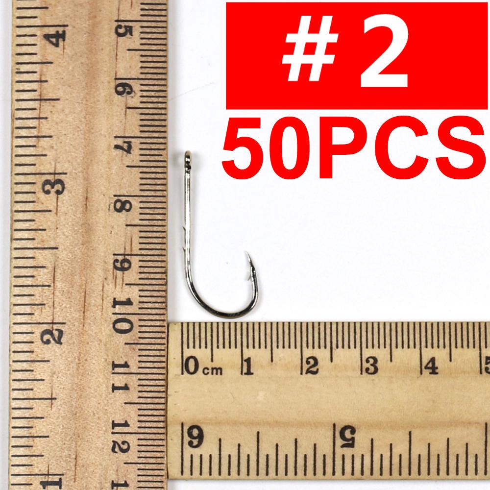 Набор из 50 острых рыболовных крючков Baitholder для червя или приманки. Размер 10 12 14 1/0 2/0