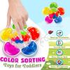 Детская сенсорная игрушка для сортировки по цветам, развитие мелкой моторики, портативная, для малышей, обучение цветам, развивающая, красочные резиновые бусины, сжимание, игра на сопоставление