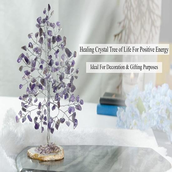 Драгоценный камень Древо жизни Жеодовый ломтик агата, Кристальное дерево для положительной энергии, Целебные камни на удачу, Драгоценное дерево, Духовный дар, Серебряная проволока