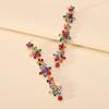Elegant Fashion Shiny Glass Flower Female Romantic Charm Decor Bride Wedding Party Jewelry Trend Dangle Drop Earrings For Women