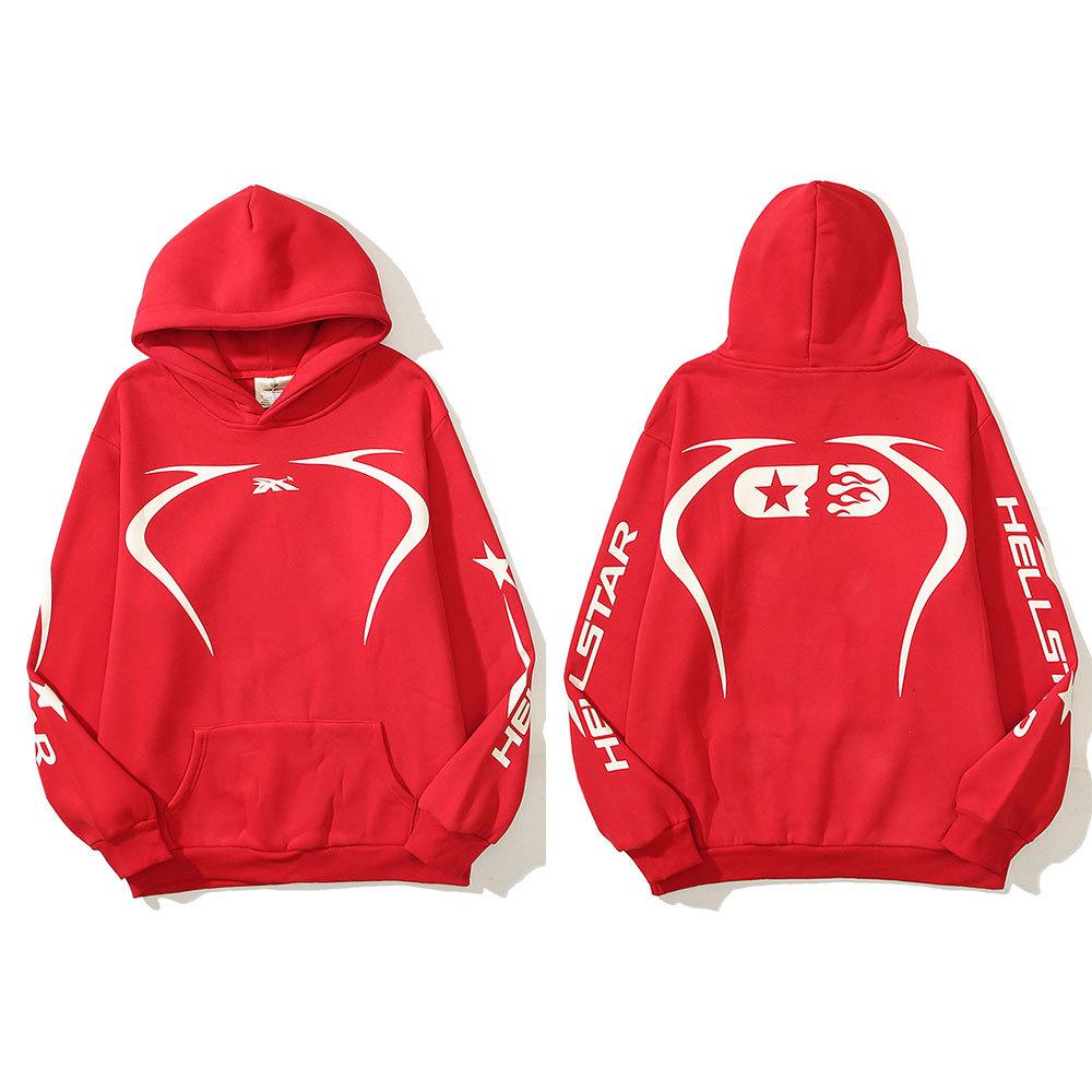 ХУДДИ с принтом пламени HELL Side Goddess на флисовой подкладке для мужчин и женщин