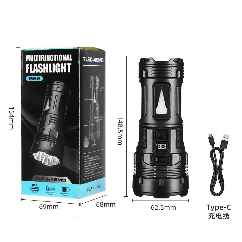 7 светодиодов мощный светодиодный фонарик высокой мощности перезаряжаемый USB фонарик дальнего действия фонарик для рыбалки и охоты с COB светом