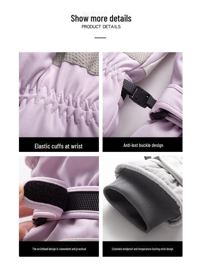 Зимние теплые лыжные перчатки: Плотные, нескользящие, брызгозащищенные перчатки для сенсорных экранов для активного отдыха