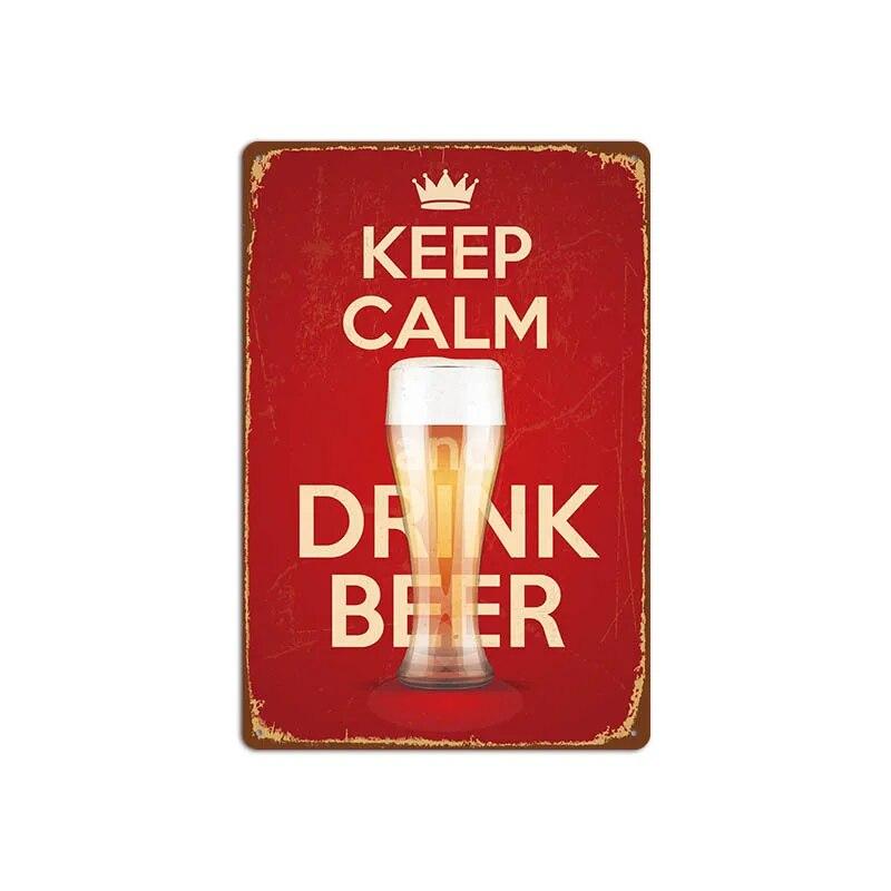 Vintage Cold Beer Metal Tin Sign 2023 New Iron Sheet Bar Background Wall Decoration Painting American Frameless Decorations