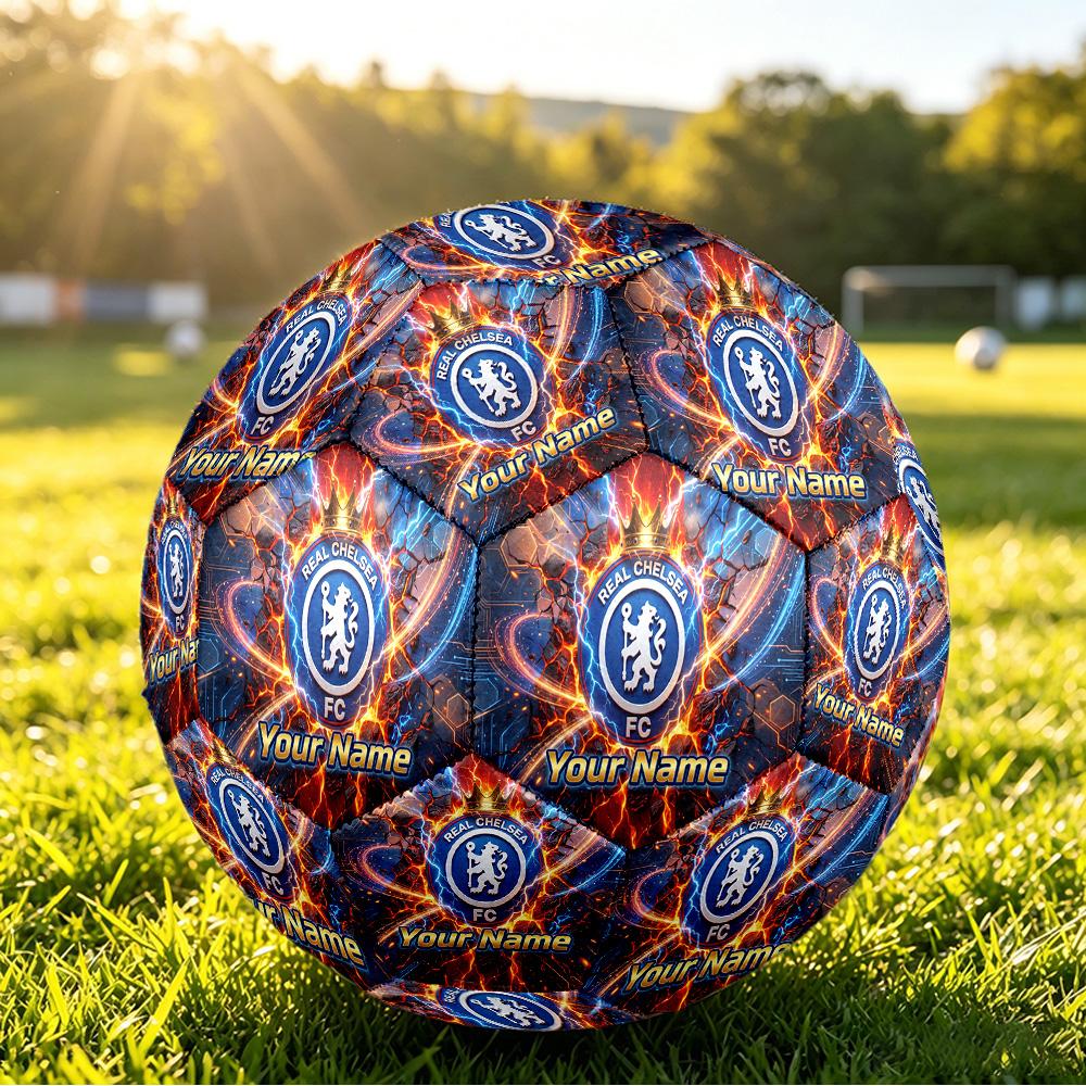 Personalized Size 5 Football Chelsea FC Pattern Outdoor Game Sports Ball Gift