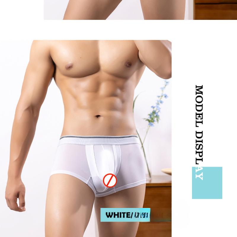 New Men's Underwear Ice Silk Cool Plus Size Mid-Waist Boxers Breathable Underpants Underpants for Men
