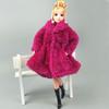 Модная одежда цвета фуксии для куклы Барби, пальто, зимняя одежда, одежда, платье куклы 1/6, аксессуары для кукол BJD, детские игрушки