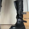 Maillard platform belt buckle boots women's 2025 new autumn and winter retro height increase but knee high knight boots