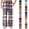 Men's Flannel Pocket Casual Pants, Printed Pocket Casual Pants, Home Sleeping Pants