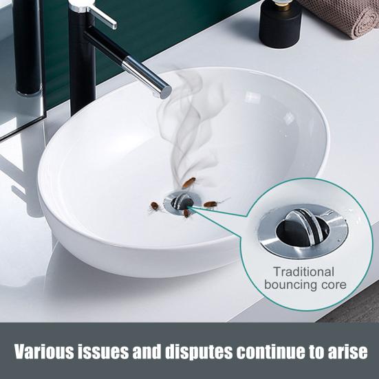 Стопор для умывальника Push-Type Design Bouncing Core Technology Stopper для предотвращения повреждения водой Home Cream Cover