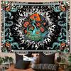 Burning Sun Tapestry Vintage Floral Psychedelic Mushroom Room Decor Aesthetic Plants And Leaves Tapestries Mystic Hippie Cloth