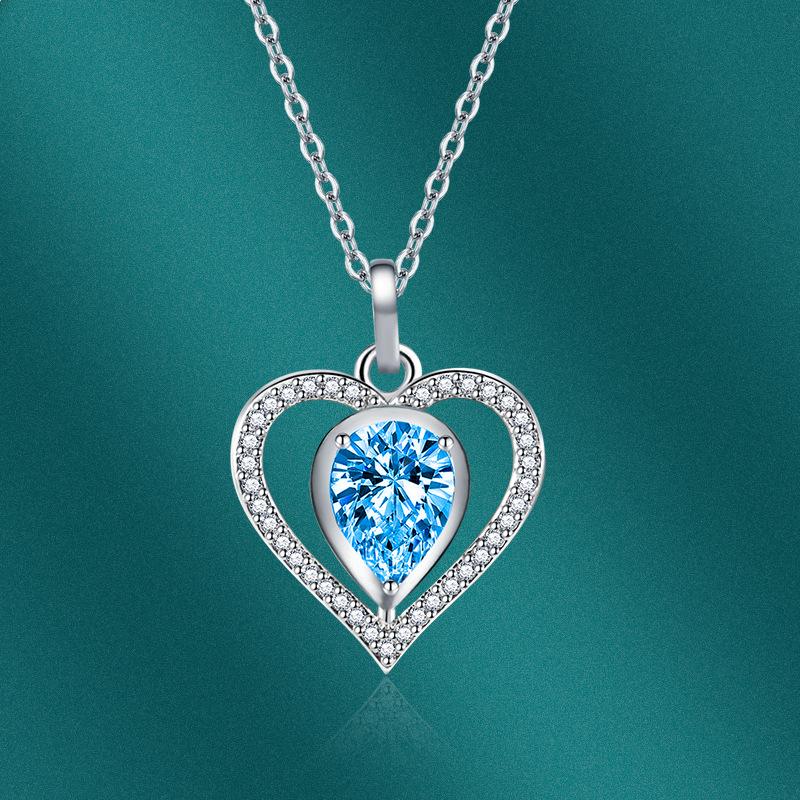 BELLA BOX Ожерелье с подвеской в ​​форме сердца, модные ювелирные изделия для свадьбы и помолвки, многоцветные