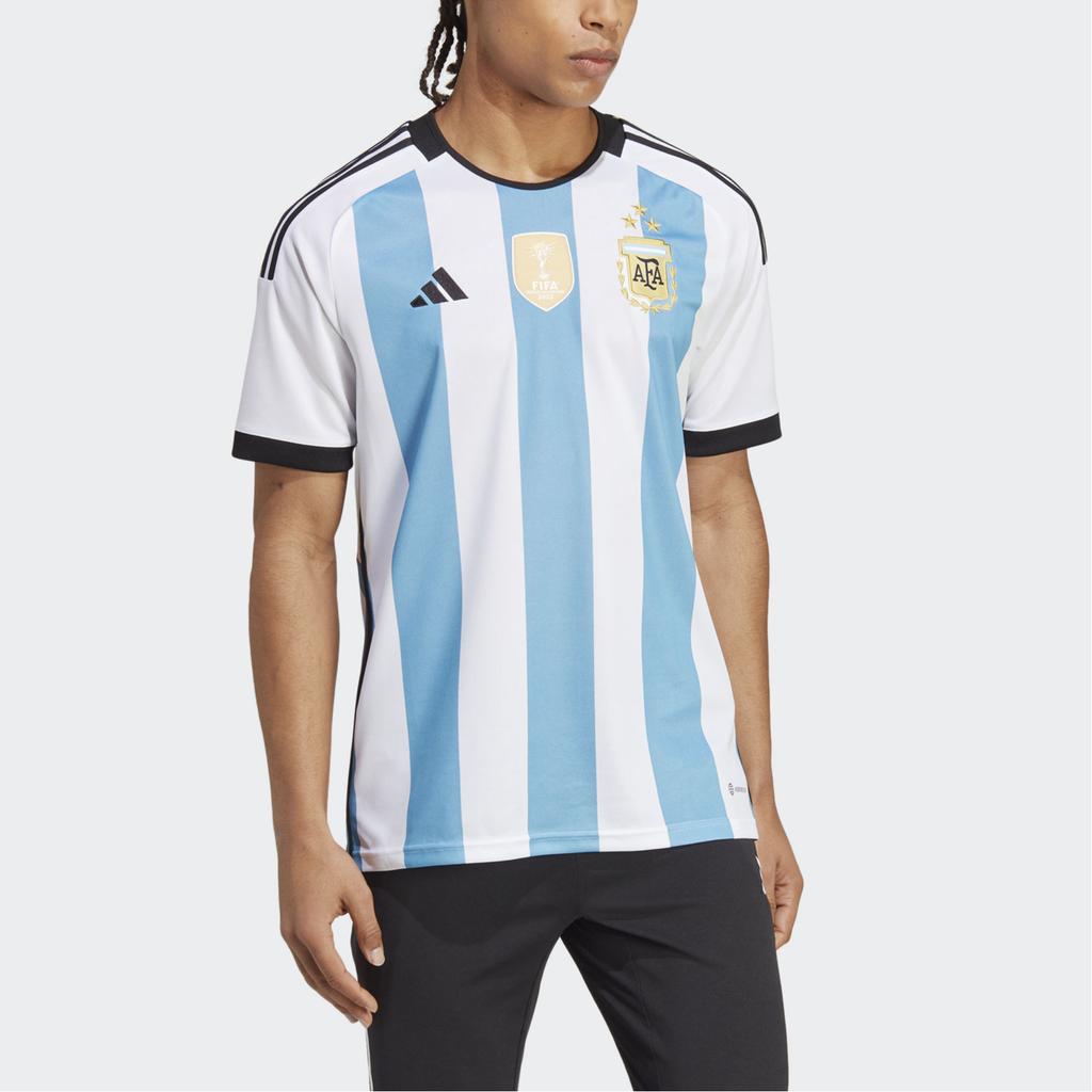 Adidas Футболка с коротким рукавом в полоску, сезон 23/24, Аргентина, цветные топы унисекс LB3597