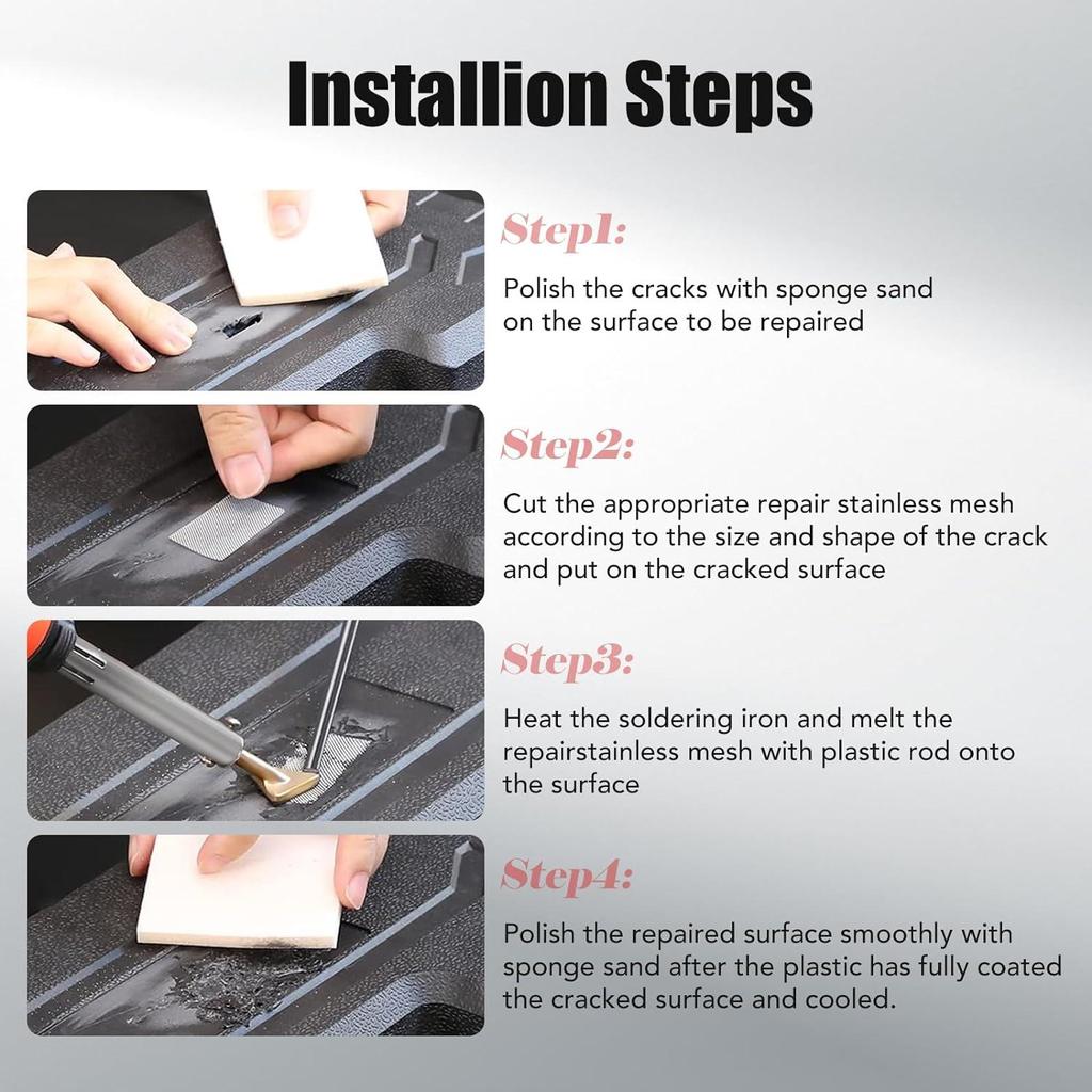 220 В портативный паяльник 100 Вт/50 Вт пластиковый паяльник инструмент для ремонта сварочные стержни паяльная сетка для ремонта автомобильного бампера