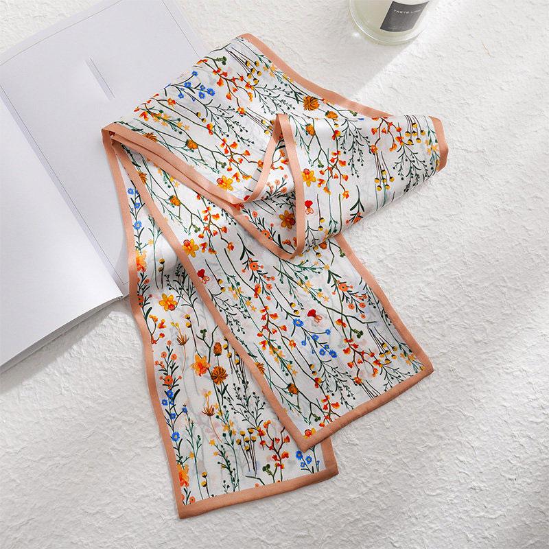 Natural Silk Scarf Women Foulard Female Shawl Wrap elegant long Neckerchief for Lady Hijab Bandana Scarves bufanda