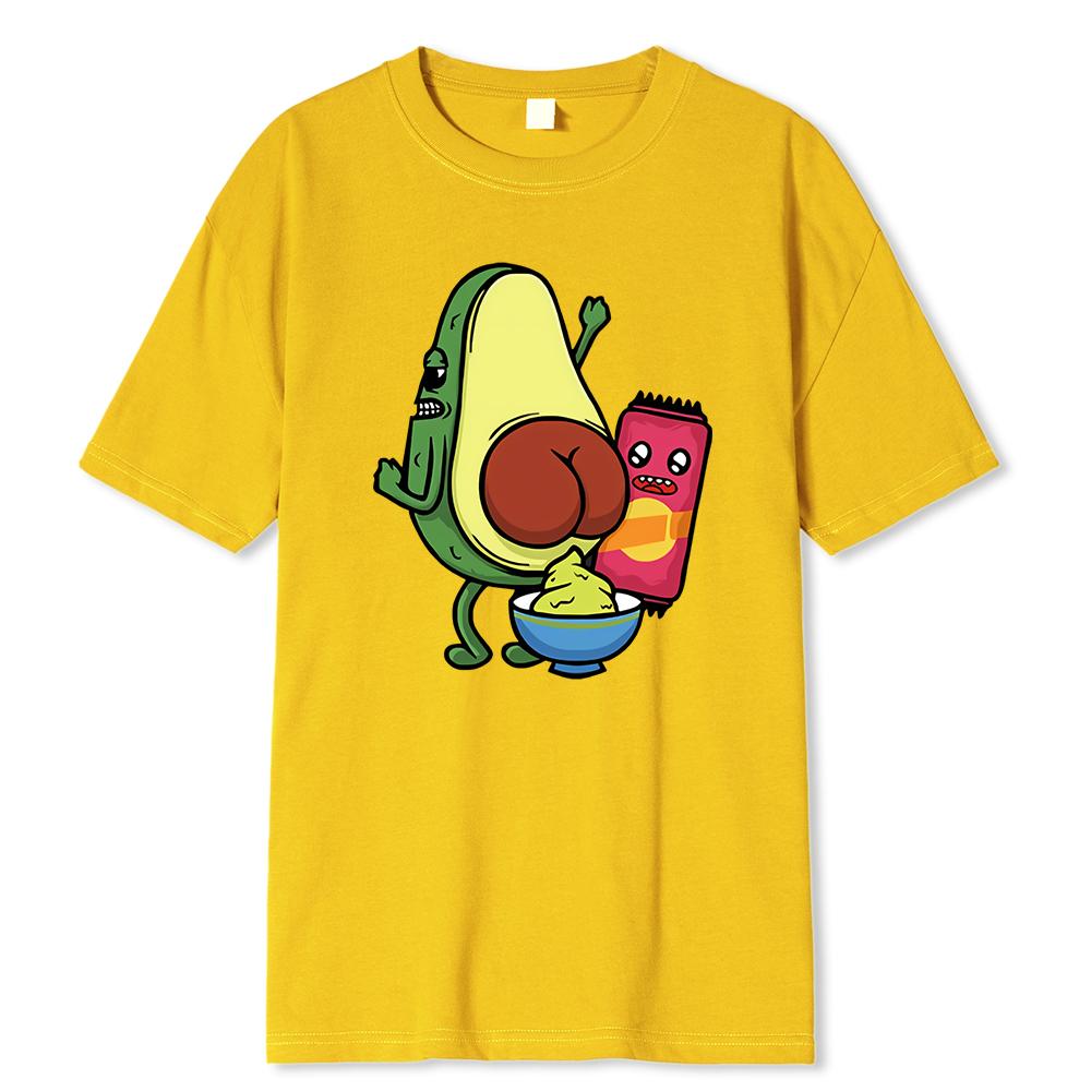 Manufacturing Avocado Jam With Avocado Printed T-Shirts Men Breathable Tees Summer Cotton Tshirt Hip Hop Loose Oversized T-Shirt