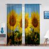 Sunflower Sheer Voile Curtain Yellow Flowers Floral Field Plants Tulle Curtains for Living Room Bedroom Kitchen Blinds Drapes