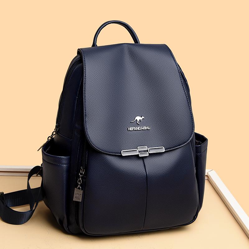 Кожаный рюкзак Женский дорожный рюкзак большой вместимости