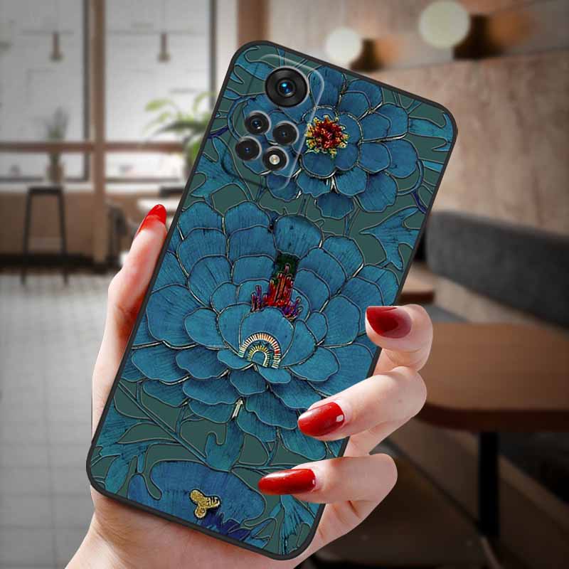 Чехол для POCO X4 Pro 5G 3D тиснение Цветок Рельефный Чехлы для телефона Для POCOX4 Pro 5G 2022 Силиконовый чехол X 4 Pro X4Pro Funda Capa Para