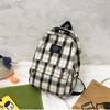 Женский школьный рюкзак в клетку, холщовый рюкзак с мягкой спинкой в кампусном стиле, дорожный рюкзак для студентов, для мужчин и женщин KTY