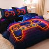 3pcs Video Game Controller Mouse Keyboard Headphone Pattern Duvet Cover Set - Modern Fashionable Cool Gamepad Print