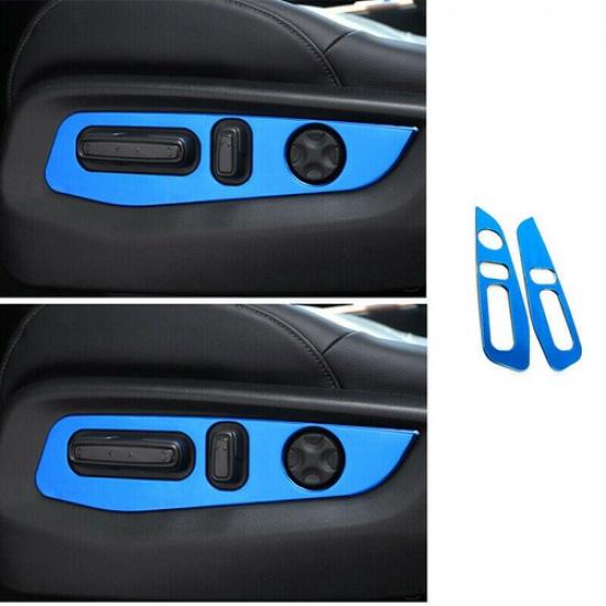 Blue Titanium 2X Seat Adjustment Button Panel Trim For Honda CR-V CRV 2017-2021