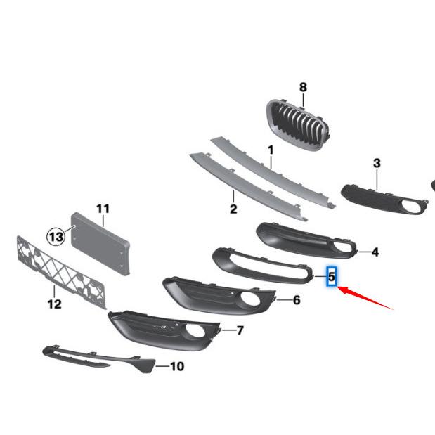 Накладка рамки противотуманной фары для BMW 2 серии F22/F23 (51117351829/51117351830)