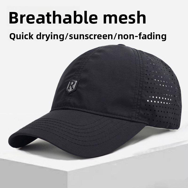 Mens Summer Baseball Cap With Sunshade Brim In Durable Polyester For Outdoor Use