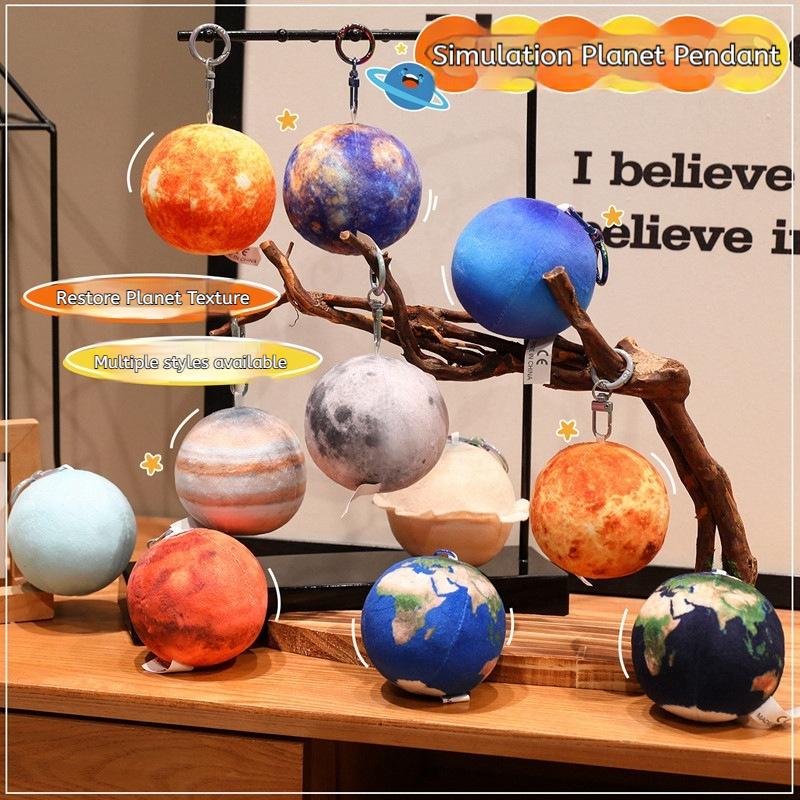 Simulation Planet Plush Toy 3D Earth Moon Mars Sun Stuffed Pillow Pendant Educational Photo Prop For Kids Nursery Decor Kid Gift