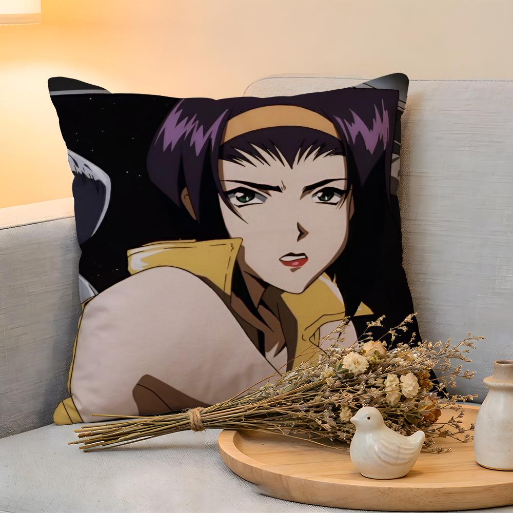 Cushion Cover Linen SkinFriendly Soft Decorative Case For Sofa Home Decor Cowboy Bebop Pillow cover